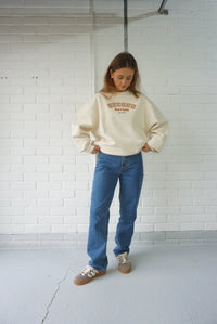 Heavy Weight Slogan Sweatshirt in Natural Raw