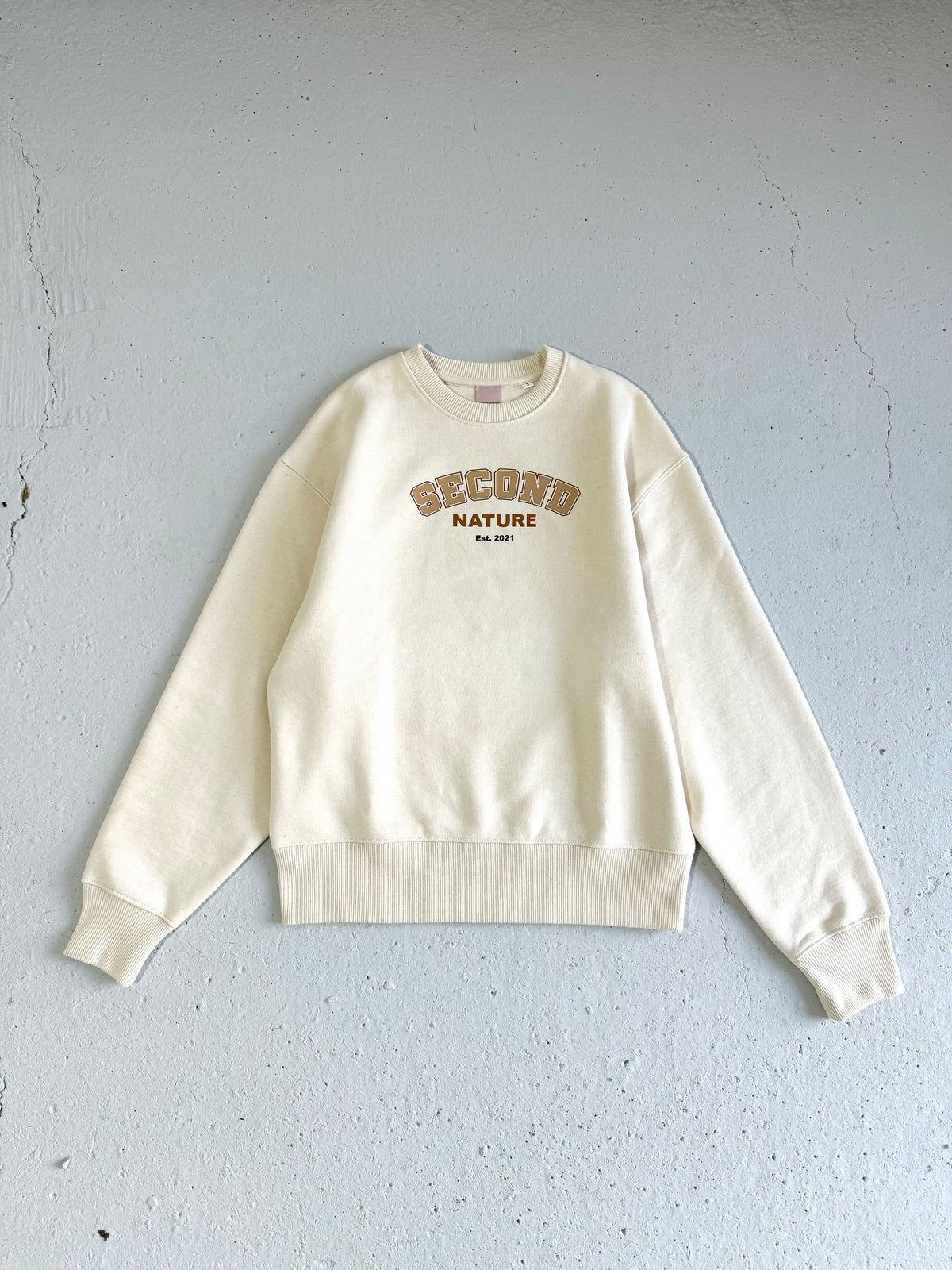 Heavy Weight Slogan Sweatshirt in Natural Raw